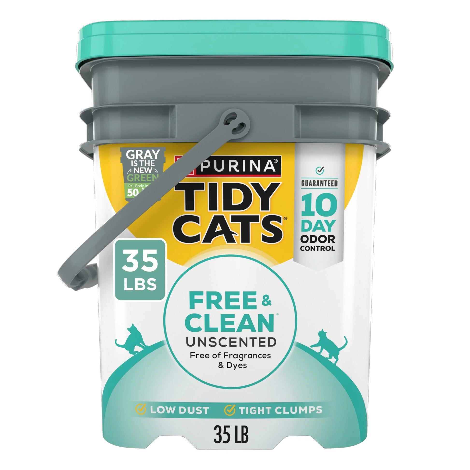 Purina  Free and Clean Clumping Cat Litter, Unscented, 35 Lb Pail